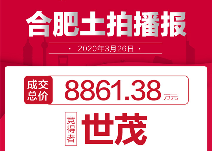土拍快报|世茂竞得长丰县CF202001号居住用地，总价8861万元